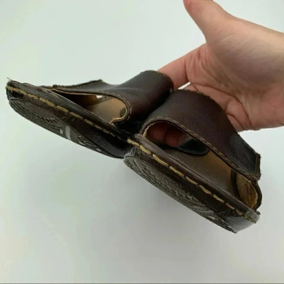 Born Ida sandals sz 7 38 M/W brown leather wedge - Picture 9 of 13